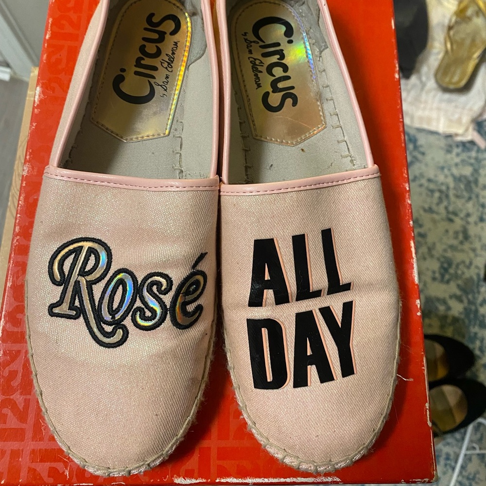 Rosé All Day - size 7.5 - pink espadrilles. Compfy!